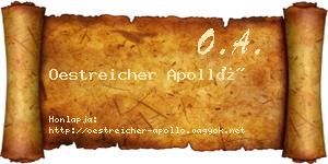 Oestreicher Apolló névjegykártya